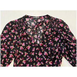 Express black and pink floral dress